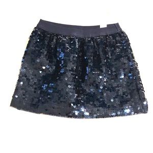 Brand New. Navy Sequin Skirt. Elastic waistband.